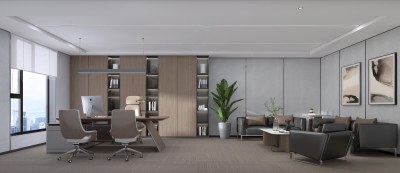 现代总经理办公室3D模型下载
